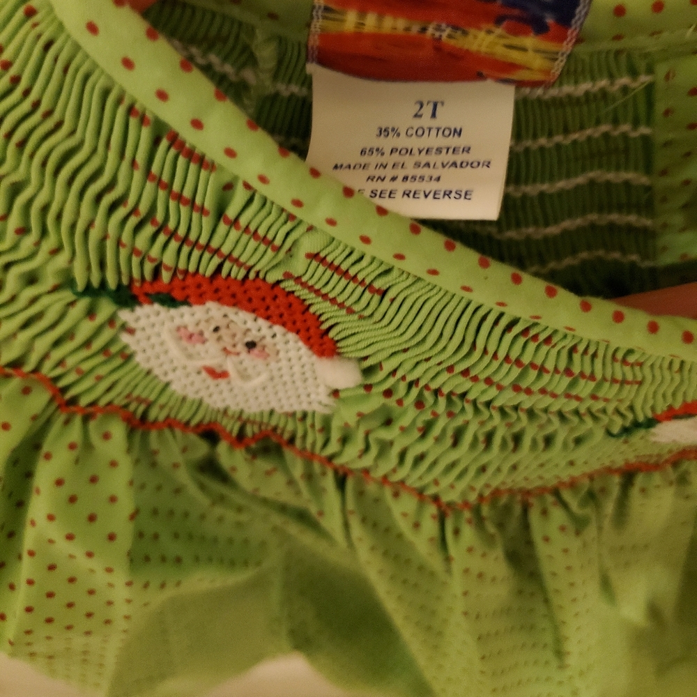 Smocked Christmas dress 2t - Picture 3 of 3